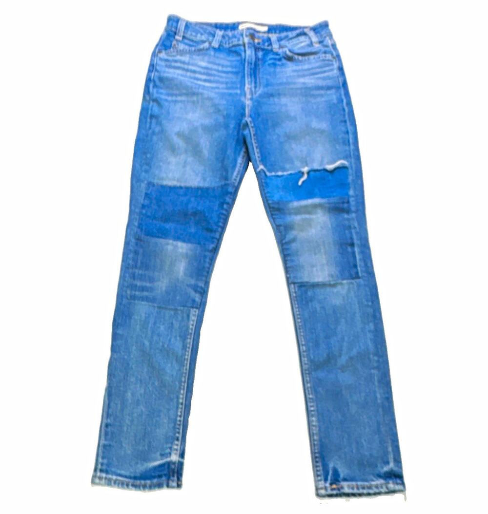 Levi’s 721 Vintage High Rise Skinny Jeans Womens 29x30 US 8 Patchwork Distressed